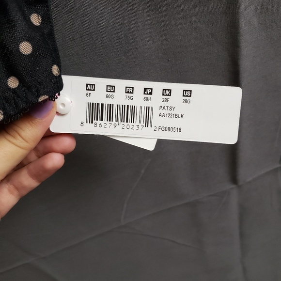 Freya Patsy Plunge Black w/ Beige Dots UK 28F - Picture 3 of 3